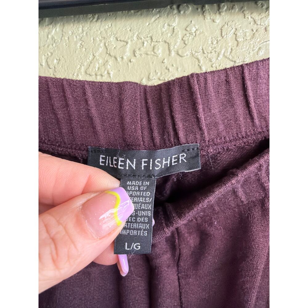 Eileen Fisher Pull On Pants Womens Large Purple Plum Stretch Jersey Lagenlook - Picture 4 of 5
